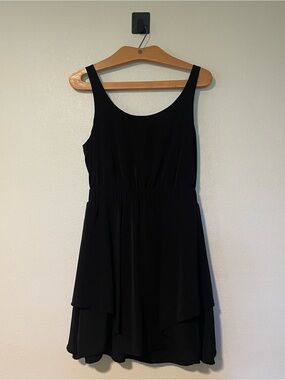 BCBGeneration Black Sleeveless Layered Mini Dress